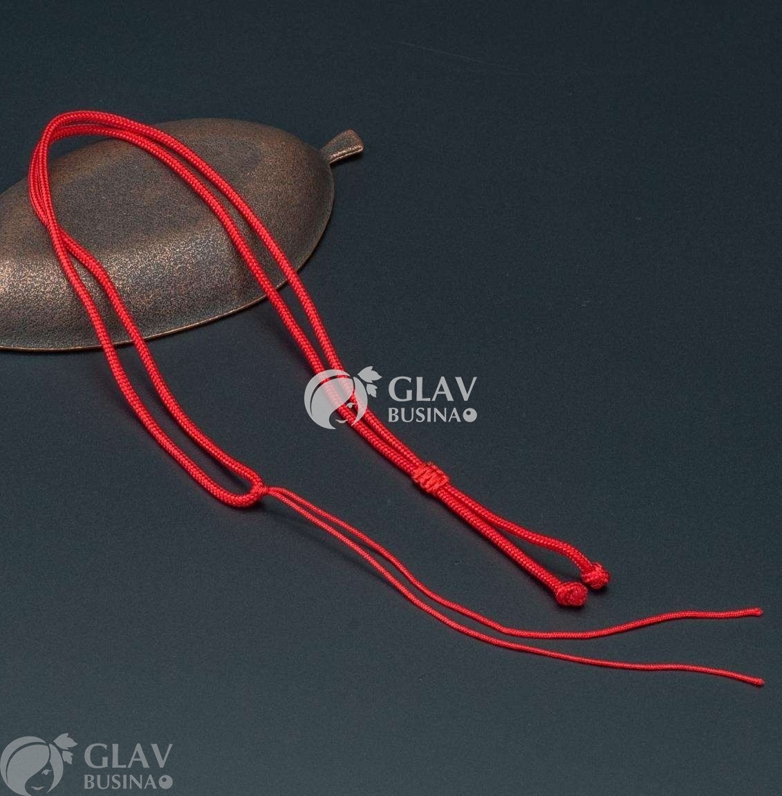ОПТ (100 шт) Основа для колье из красного полиэстрового шнура, шнур 2,5мм х 64см, плетеная стоперная бусина, бейл-ниточка.