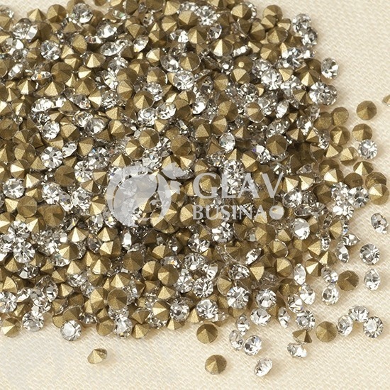 ОПТ (50 упак) Стразы ювелирные, хрусталь, цвет бесцветные, ss3 (1.4мм), в упаковке 50шт.