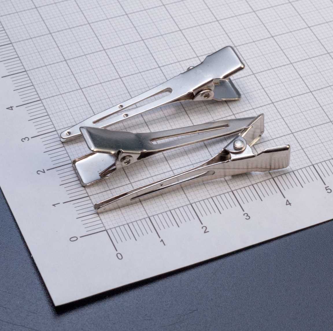 Основа для заколки, крокодильчик, 45х8мм, железо, цвет платина.