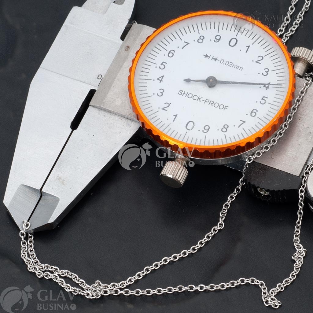 Цепь из хирургической стали паяная, якорное плетение, р-р 1.9х1.6х0.4мм.