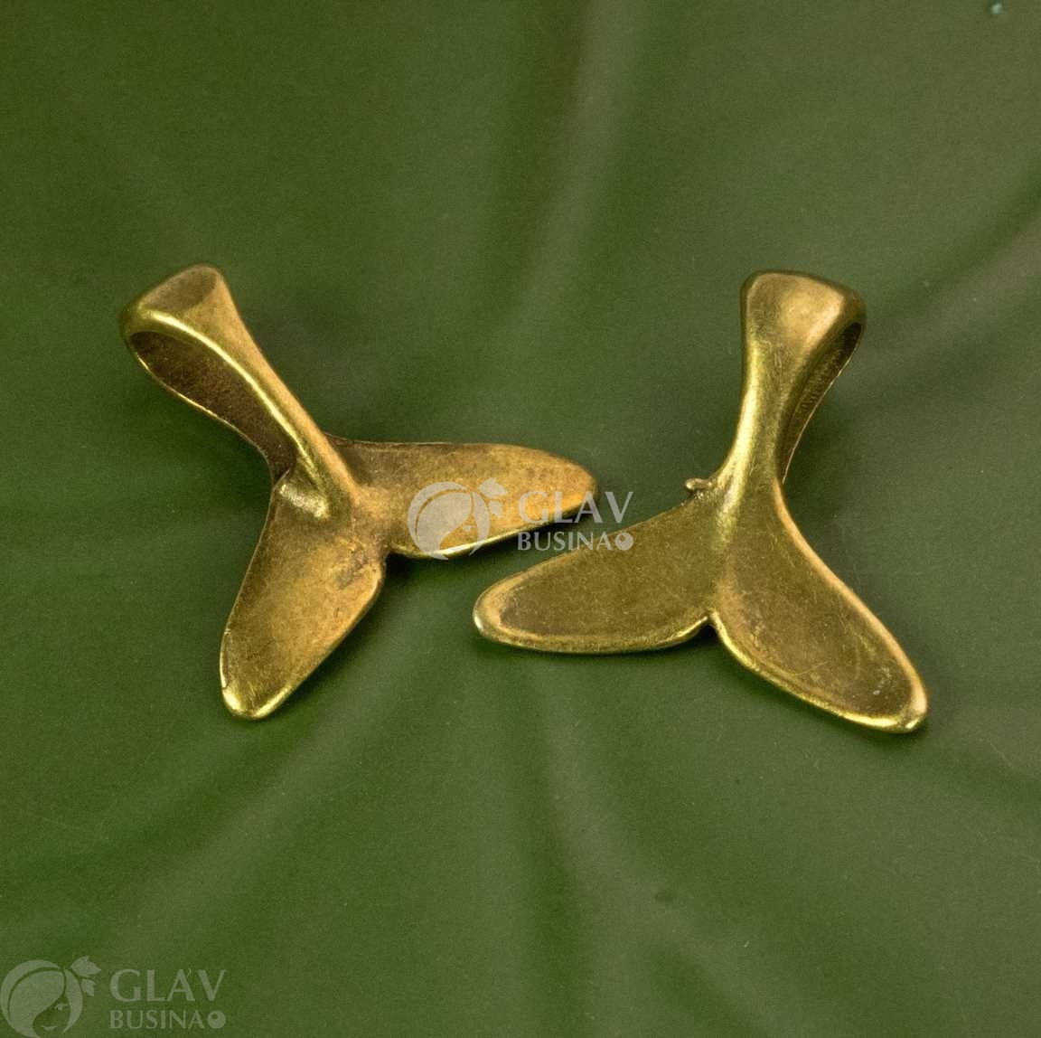 ОПТ (50 шт) Подвеска хвост кита, р-р 16х16х5мм, отв-е 3х8мм, бижутерный сплав, цвет бронза.