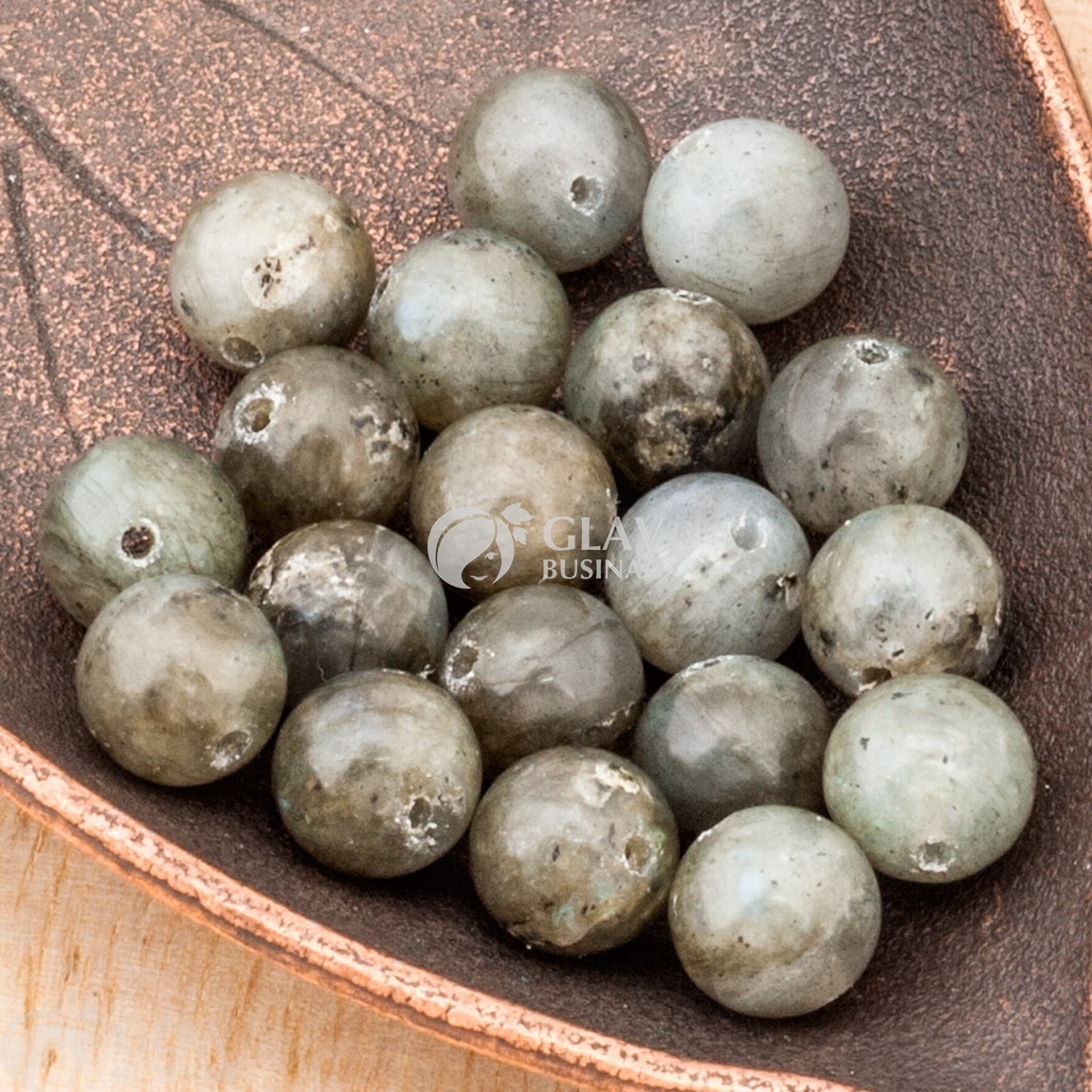 ОПТ (100 бусин) Лабрадорит натуральный, бусина, 8.8мм, отв 1мм, не облагорожен.