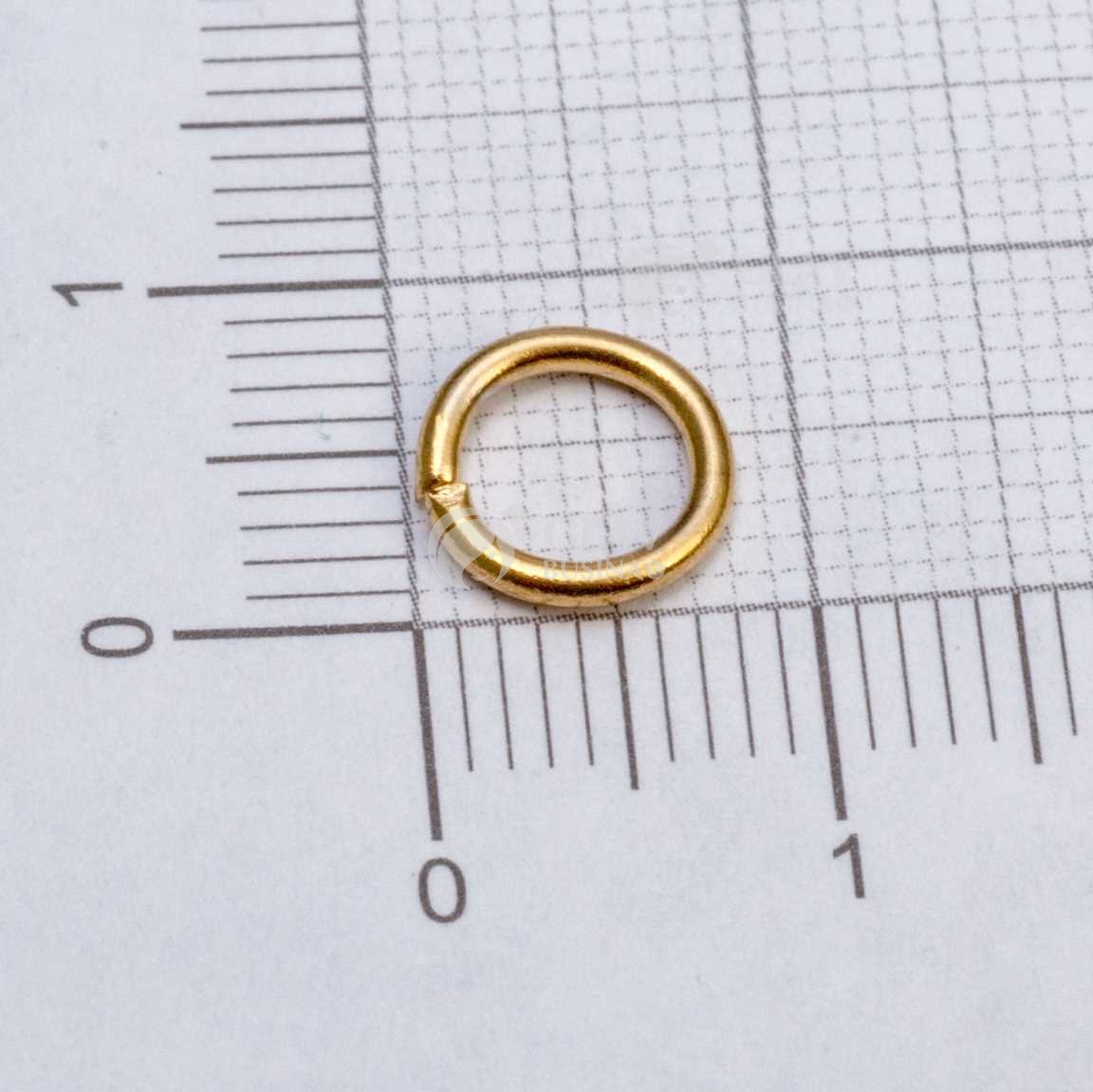 Колечки соединительные, закрытые из хирургической стали, р-р 8х1.2 мм, долговечное золотое покрытие.