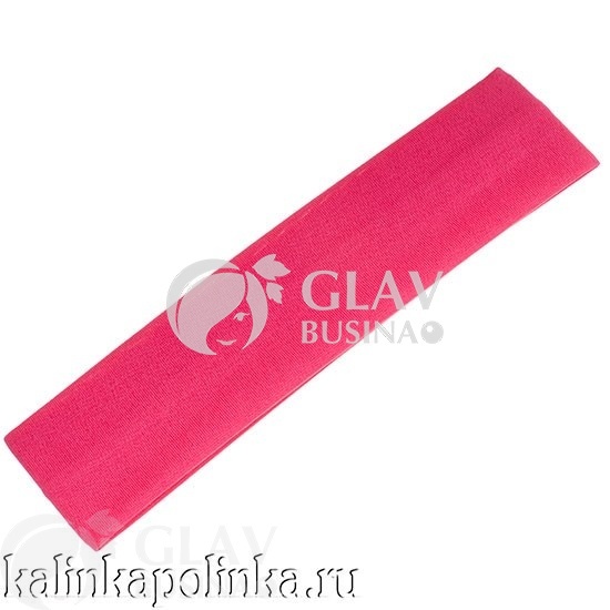 ОПТ (100 шт) Повязка на голову, р-р 20х5см, цвет ярко-розовый, в упаковке 1шт.