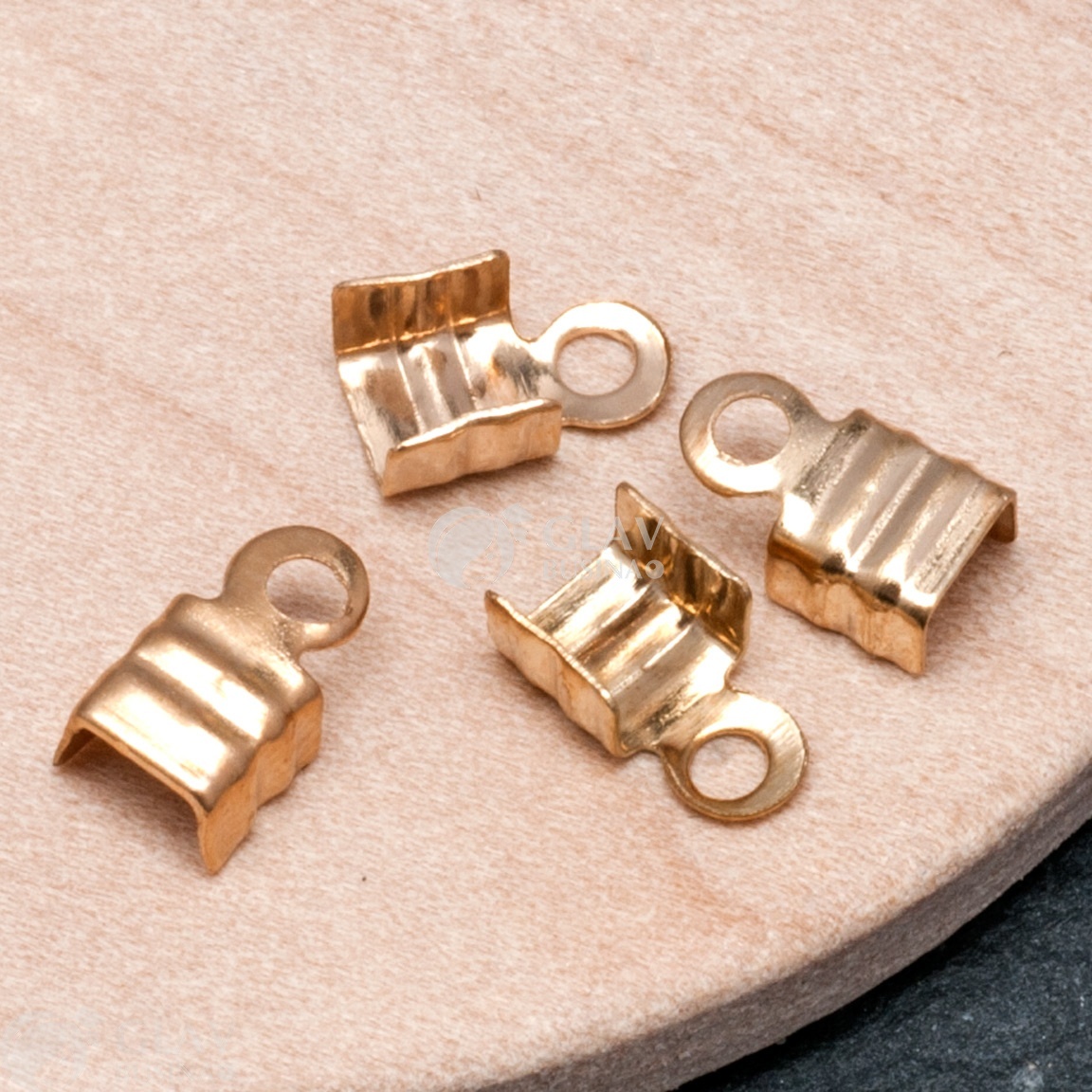 ОПТ (500 шт) Концевики для шнуров, железо, цвет золото, ширина 4мм
