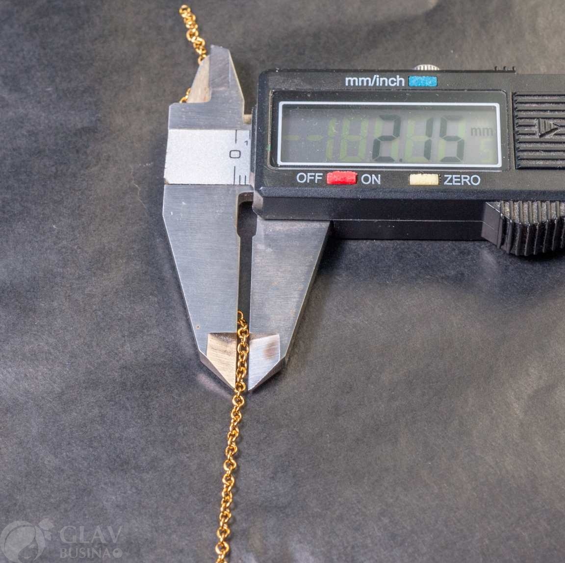 Цепочка 2.15х2.4х0.5мм, звенья запаяны, нерж. сталь, натуральная позолота 18K.