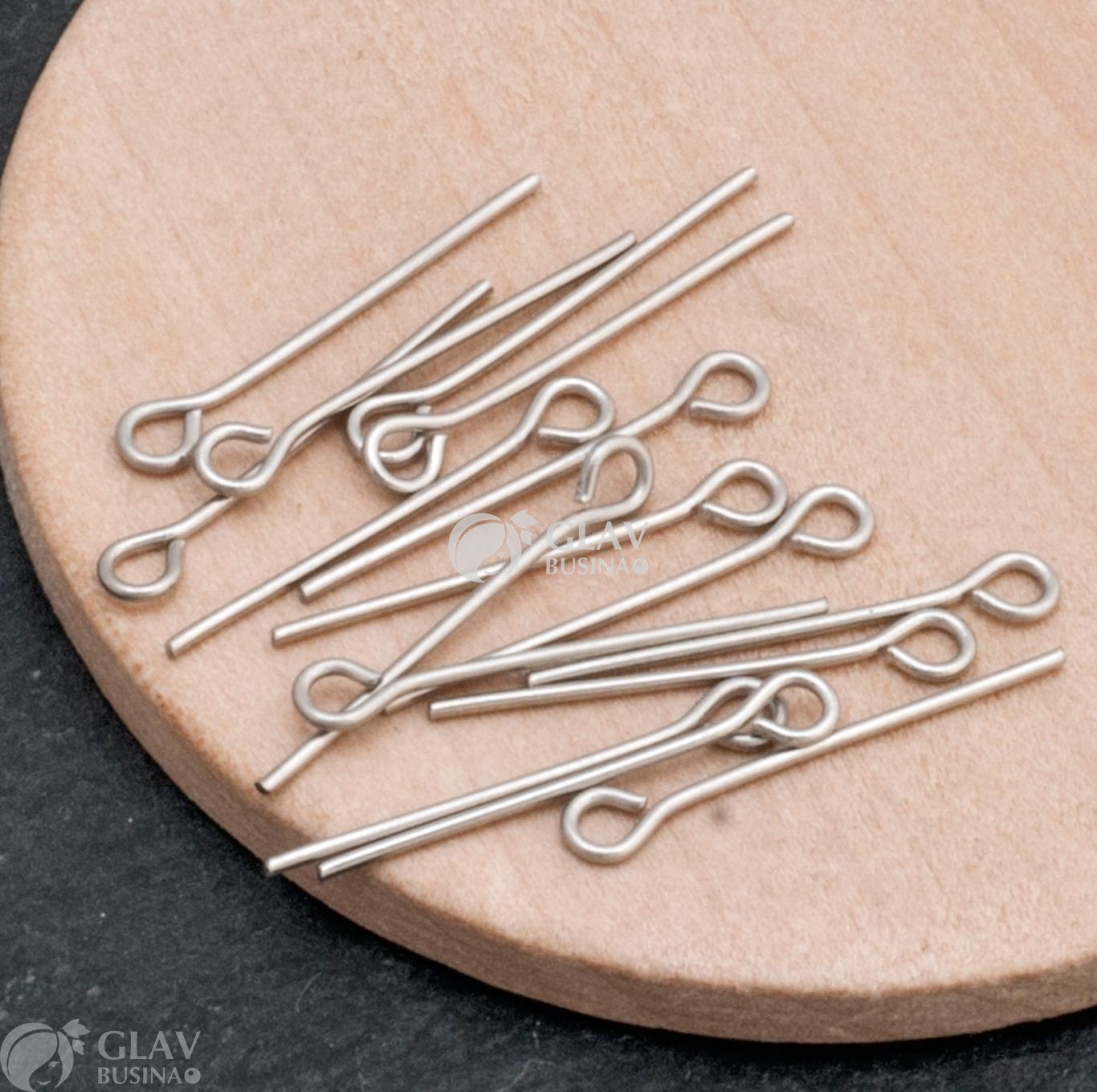 ОПТ (2500 шт) Пины с ушком из долговечной хирургической стали, р-р 20х0.6мм, отв-е 2мм