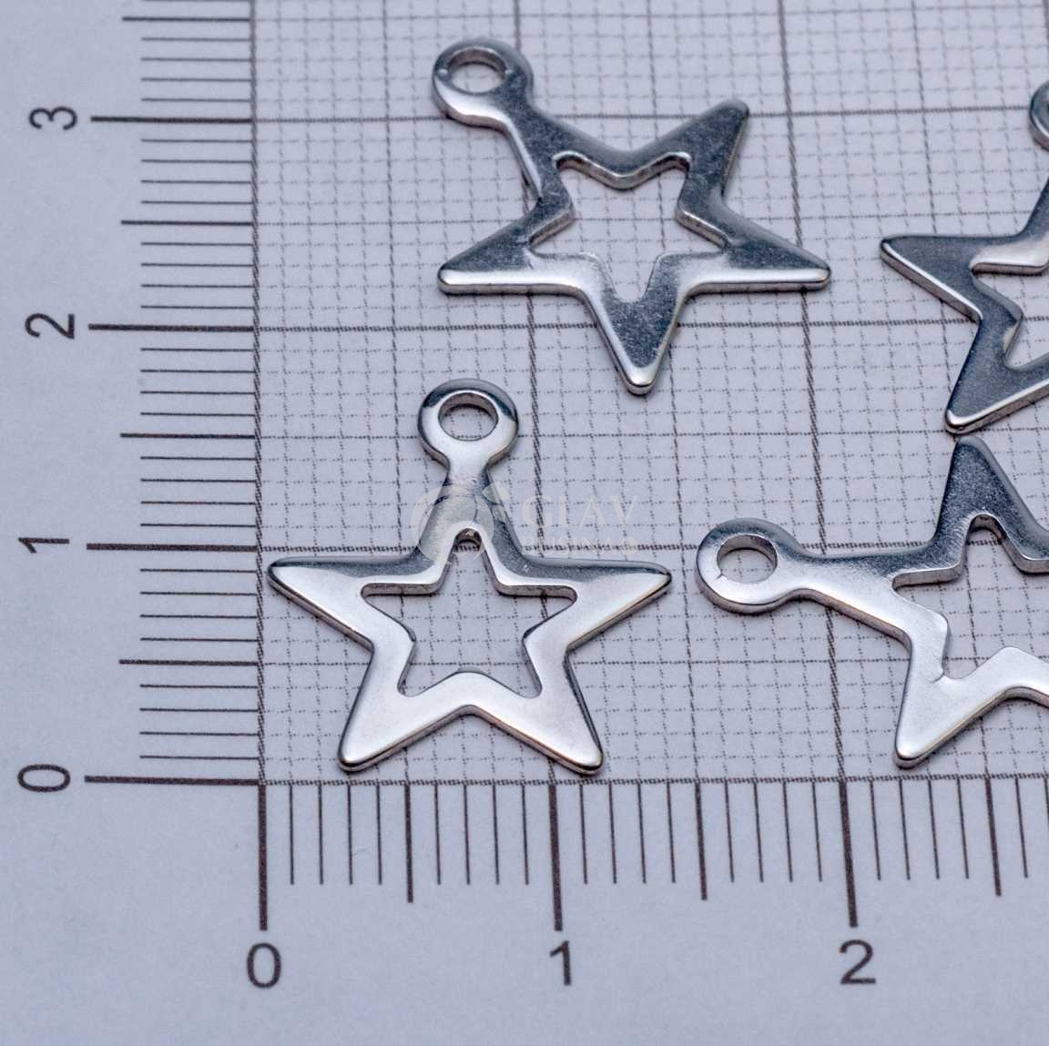 Контур звезды, стальная подвеска, р-р 17х14х0.8 мм, отв-е 1.8 мм.