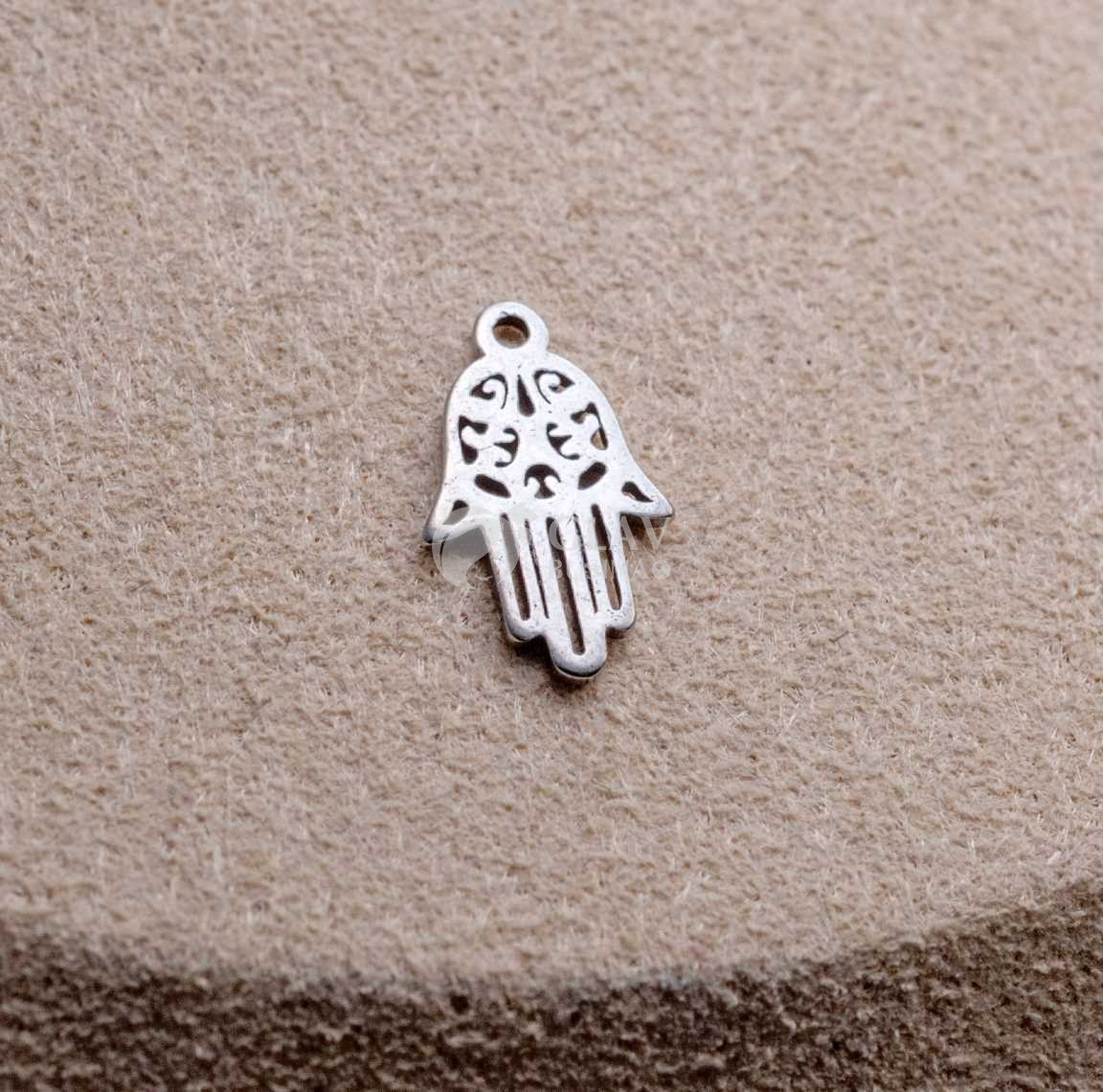 Хамса, малая стальная подвеска, р-р 12х8х0.8 мм, отв-е 1 мм.