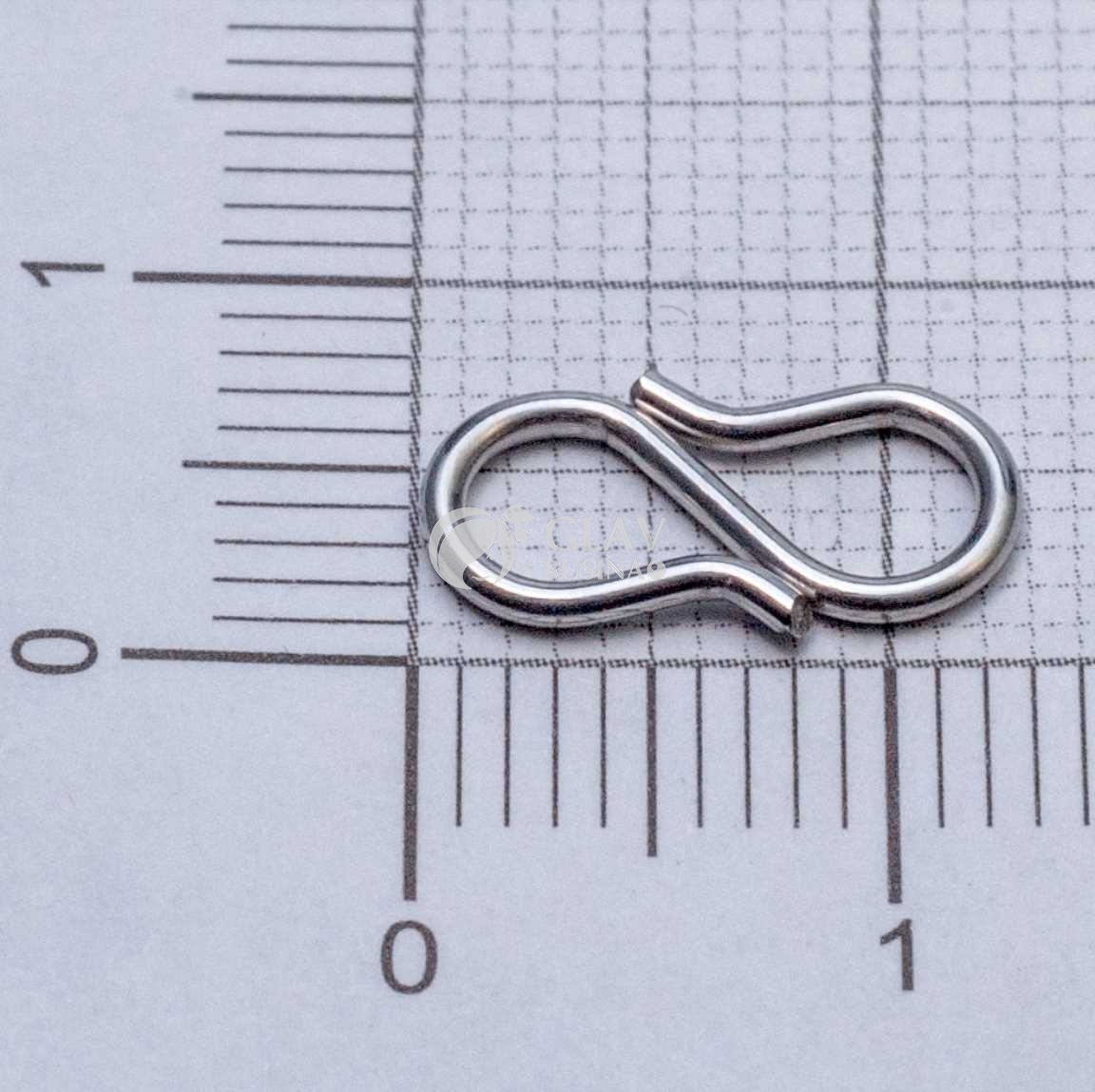 ОПТ (50 шт) S-образные застежки для браслетов и ожерелий из хирургической стали, р-р 13х7х1мм.