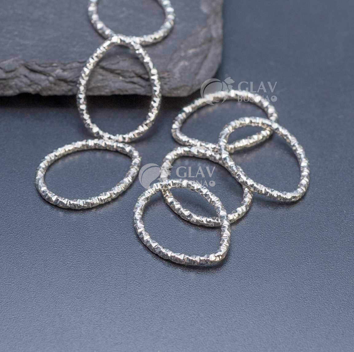 Коннекторы-капли с насечками, 18х14х1.7 мм, цвет платина, закрытые, железные.