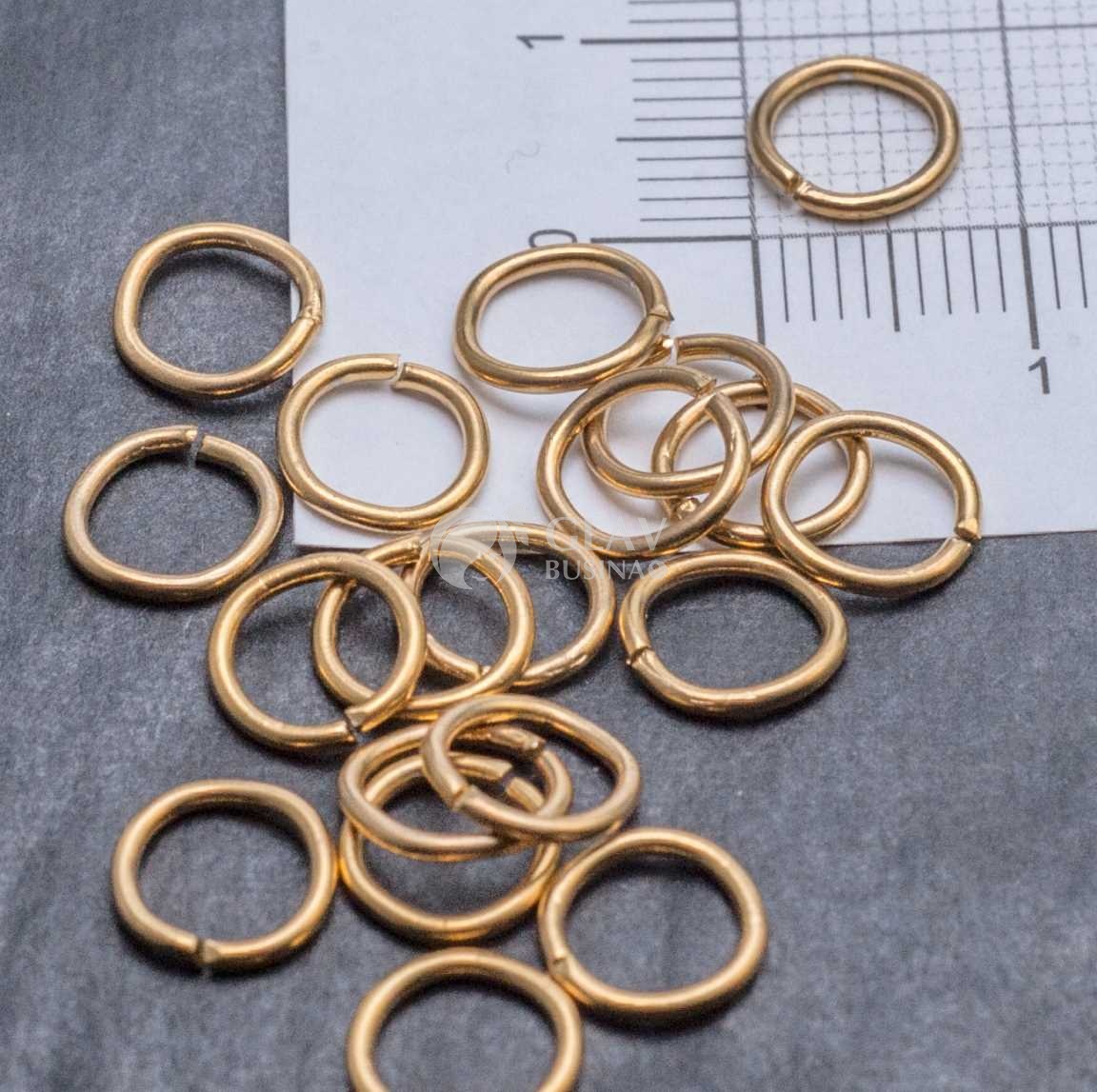 Колечки соединительные, сомкнутые, хирургическая сталь, р-р 8х1мм, долговечное вакуумное покрытие, золото 18K.