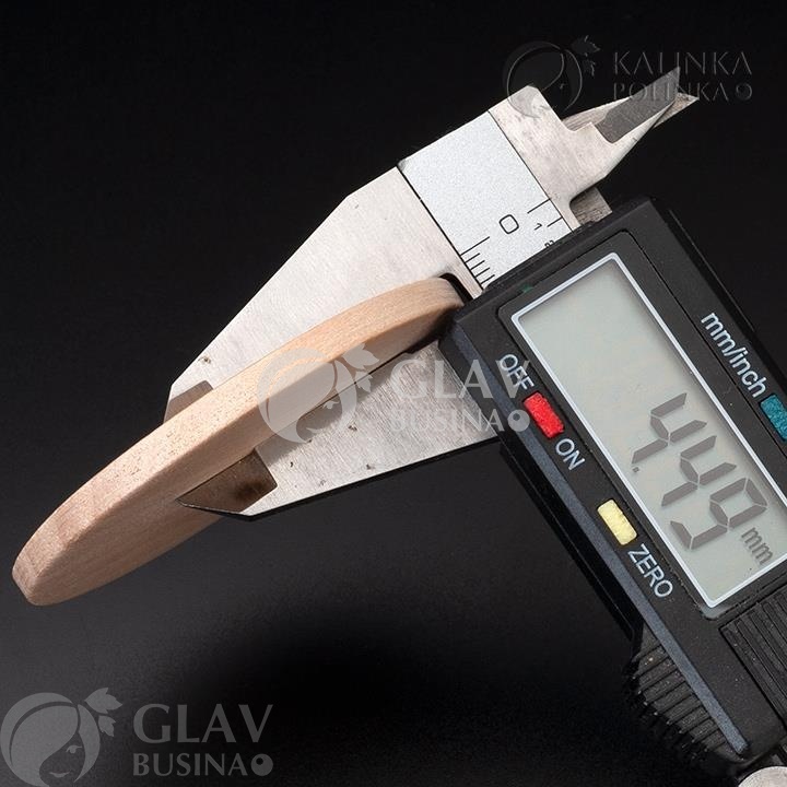 ОПТ (100 шт) Заготовка из бука для кулонов, новогодних украшений и бижутерии, р-р 60х4.5мм, отв-е несквозное 2мм.