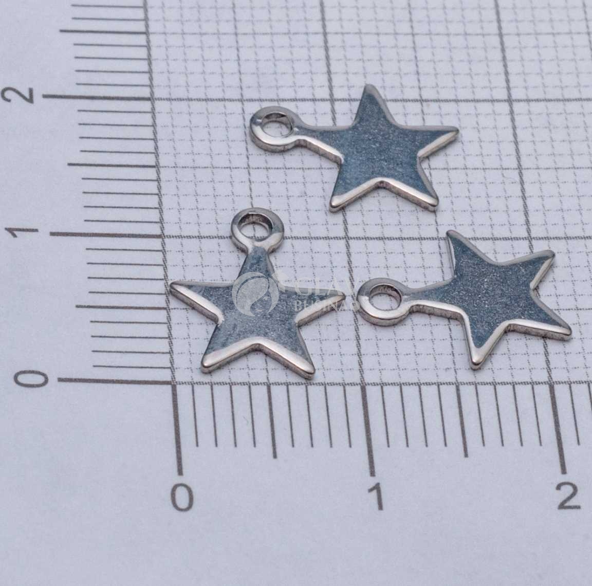 Пятиконечная звездочка, стальная подвеска, р-р 11х9х0.8 мм, отв-е 1.5 мм.