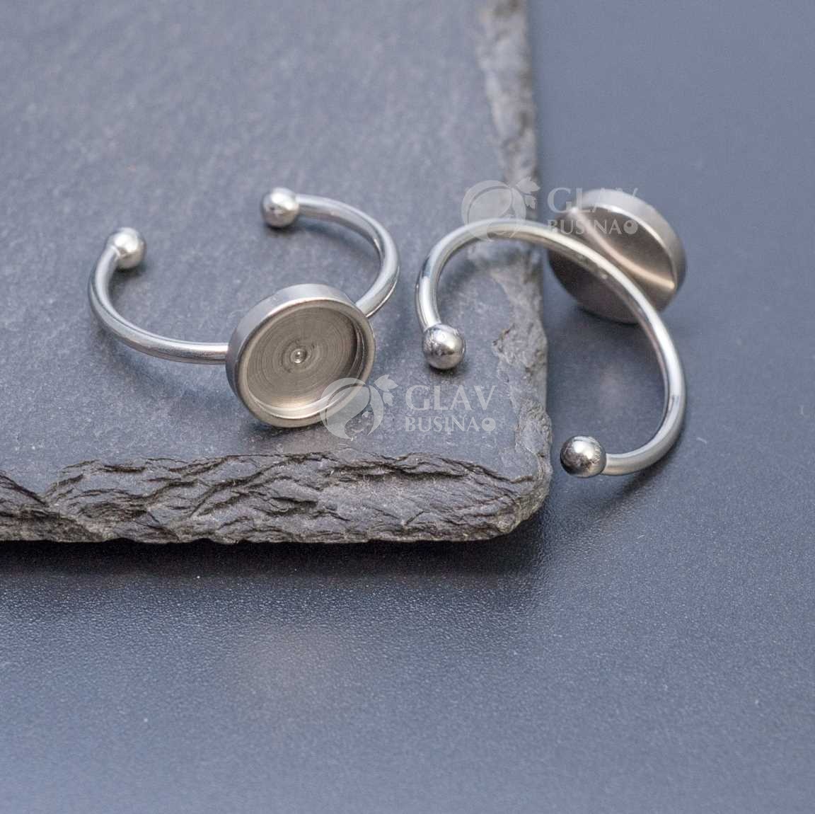 Основа кольца, сеттинг 8 мм с толстым бортиком, универсальный размер, нержавеющая сталь.