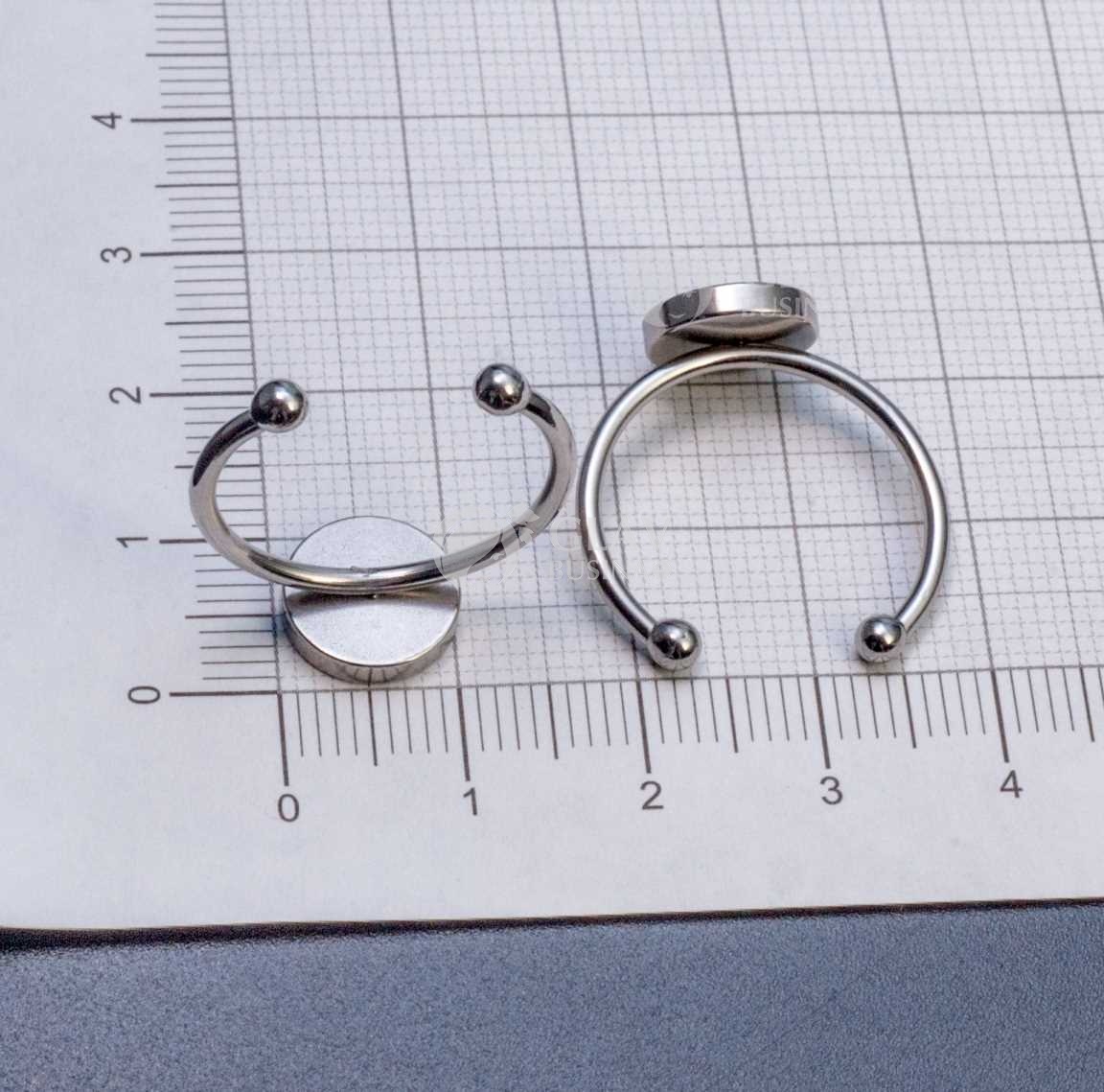 Основа кольца, сеттинг 8 мм с толстым бортиком, универсальный размер, нержавеющая сталь.