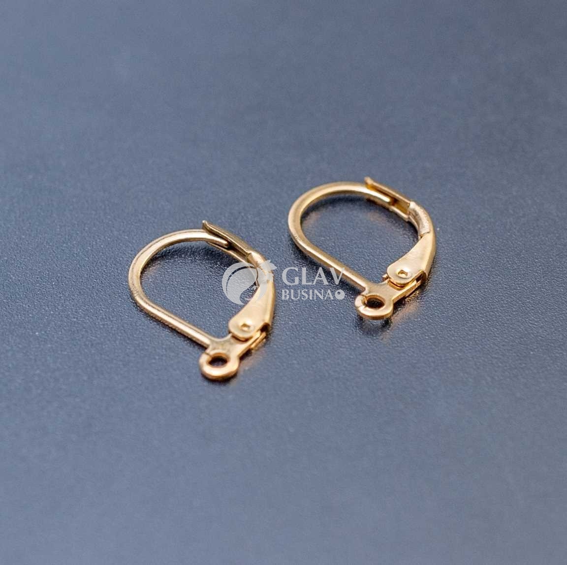 ОПТ (10 пар) Швензы капли с французской застёжкой из хир.стали, длина 13мм, отв-е 1.5мм, цвет покрытия золото.