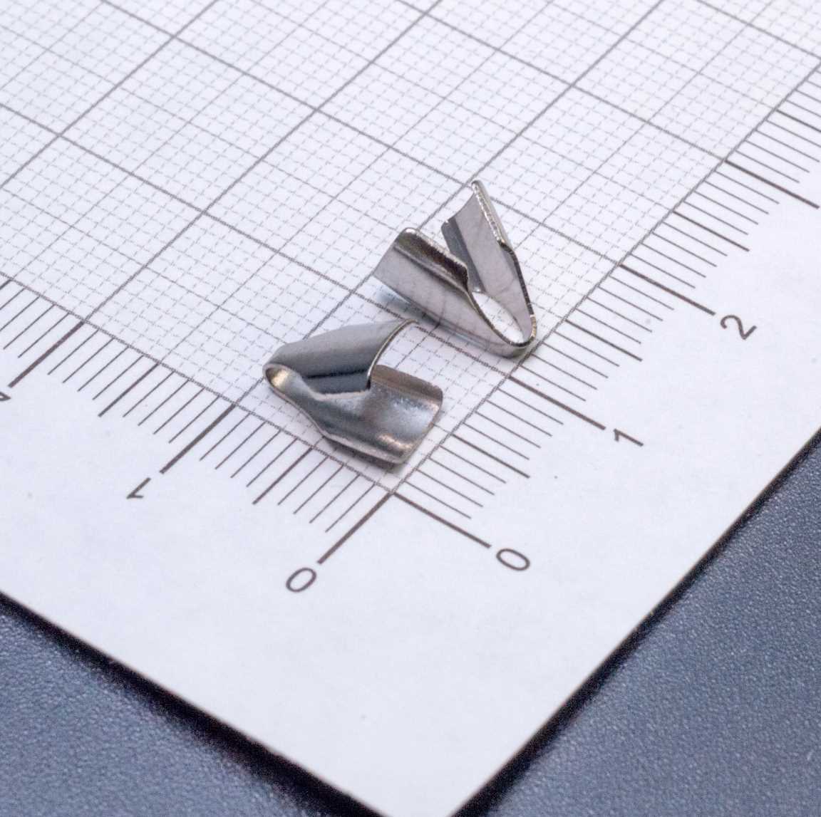 ОПТ (10 упак) Концевики для плоской цепочки шириной 5мм, хир. сталь, разм 9х5.8х2.6мм, упак. 4шт.