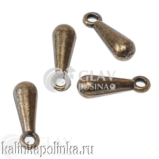 ОПТ (20 упак) Концевик для удлинительной цепочки, капелька 13х4мм, цена за 6шт