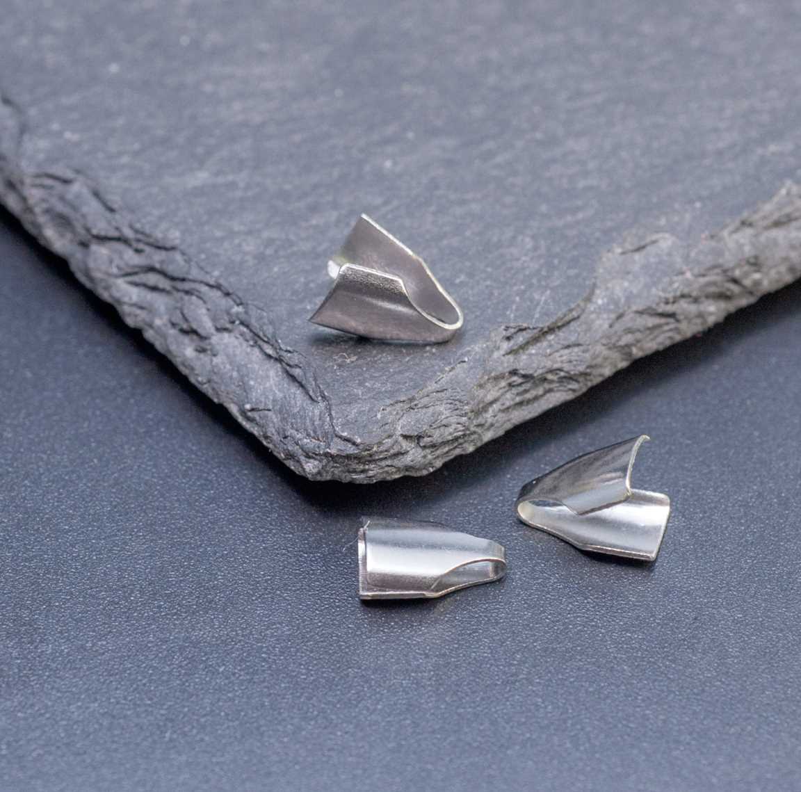 ОПТ (10 упак) Концевики для плоской цепочки шириной 5мм, хир. сталь, разм 9х5.8х2.6мм, упак. 4шт.