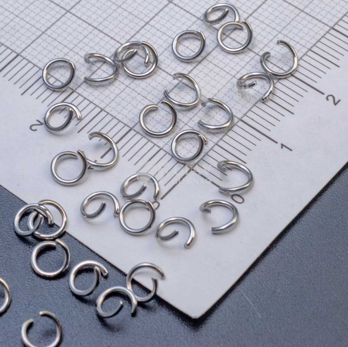 Соединительные колечки из хирургической стали, р-р 5х0.7 мм, долговечные, открытые.