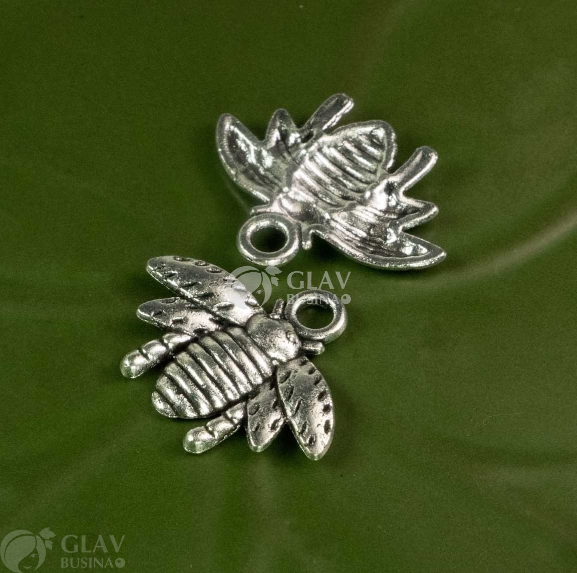 ОПТ (50 шт) Подвеска пчела, цвета черненого серебра, бижутерный сплав, р-р 16х20 мм, отв-е 2.5мм.