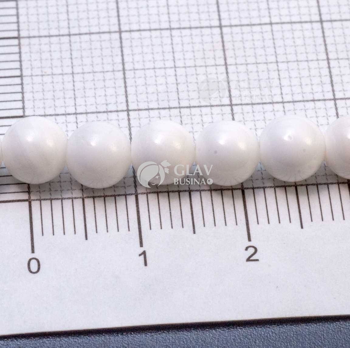 ОПТ (200 бусин) Фарфоровые бусины ручной работы, шар, р-р 6 мм, отв-е 1 мм, молочные.