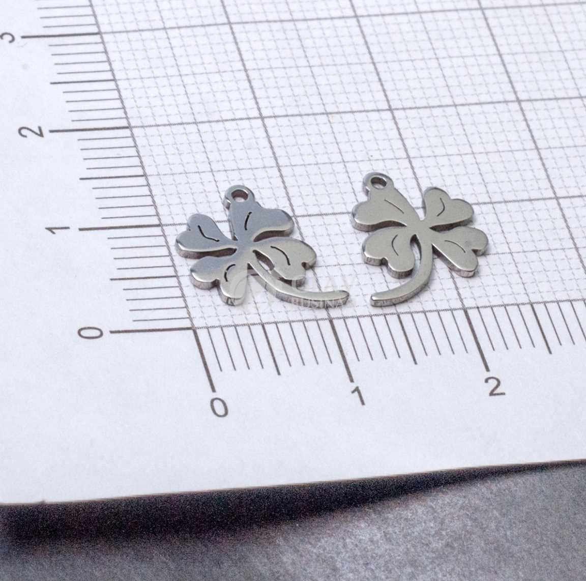 Клевер, стальная подвеска, р-р 11х10х0.8 мм, отв-е 1 мм.