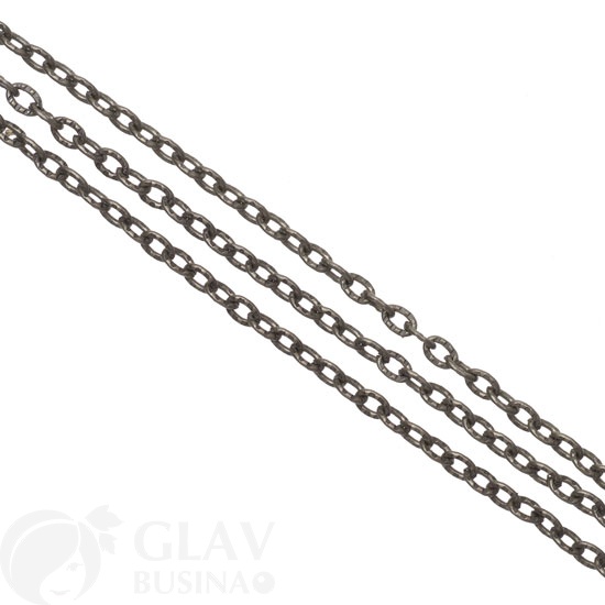 Цепочка для бижутерии, железная, якорное плетение, рифленая, цвет бронза, р-р 3х2х0.5мм, цена за 1 метр.
