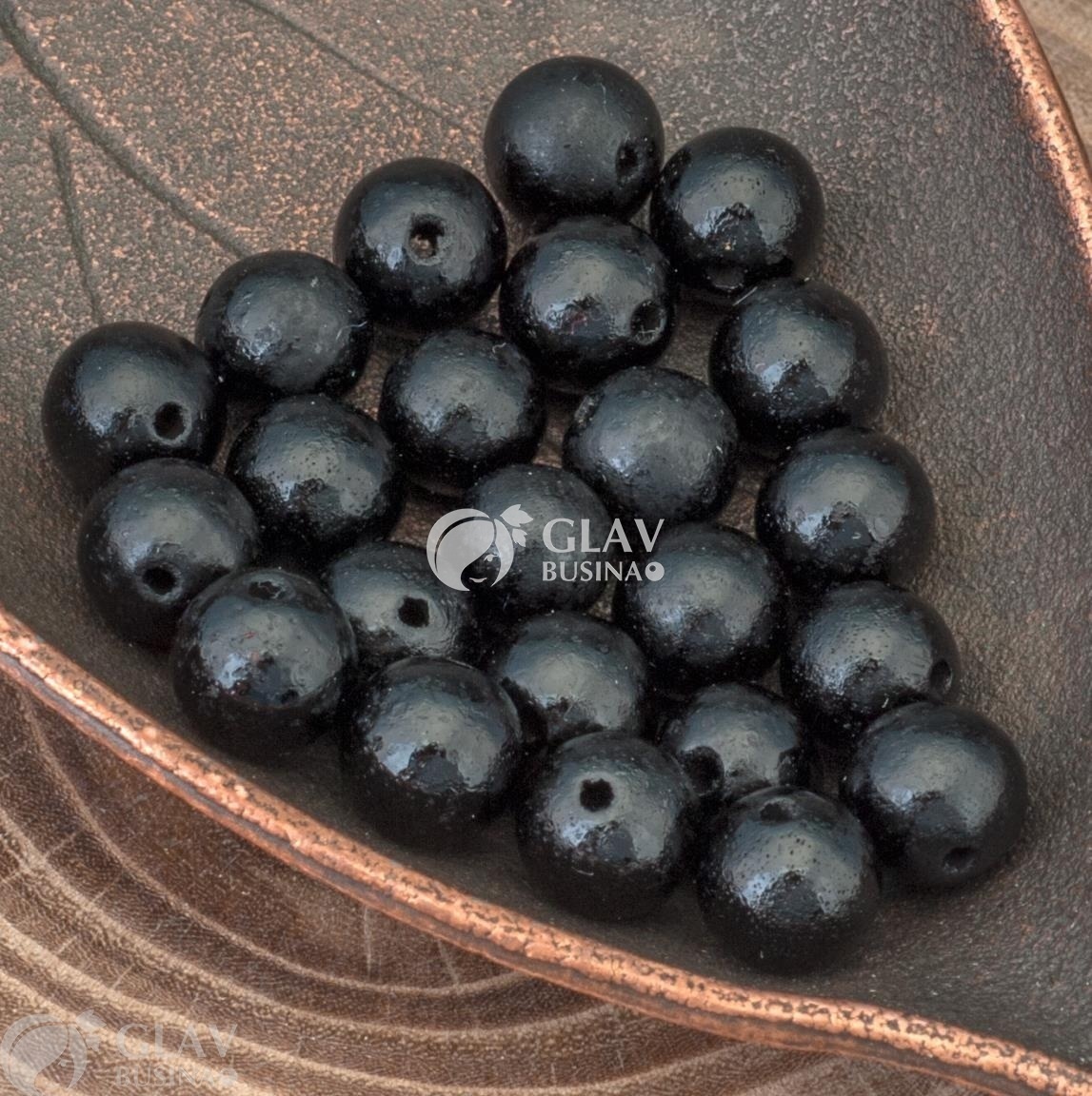 ОПТ (500 бусин) Бусины-шарики из камерунского эбенового дерева, не шлифованные, цвет смолянисто-черный, р-р 8мм, отв. 1мм.