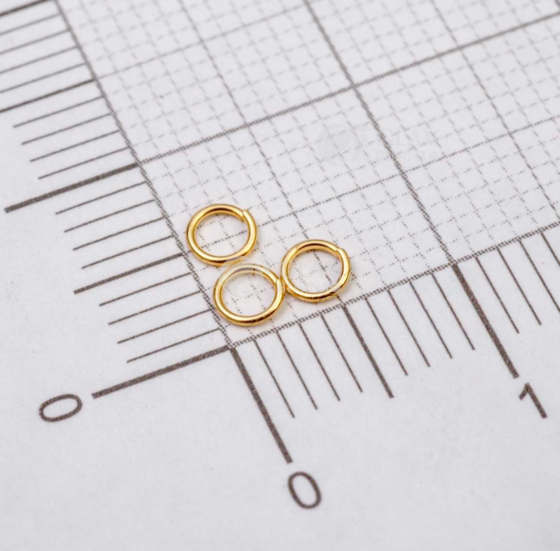 Колечки соединительные, открытые из хирургической стали, р-р 3х0.4 мм, натуральная позолота 18K.