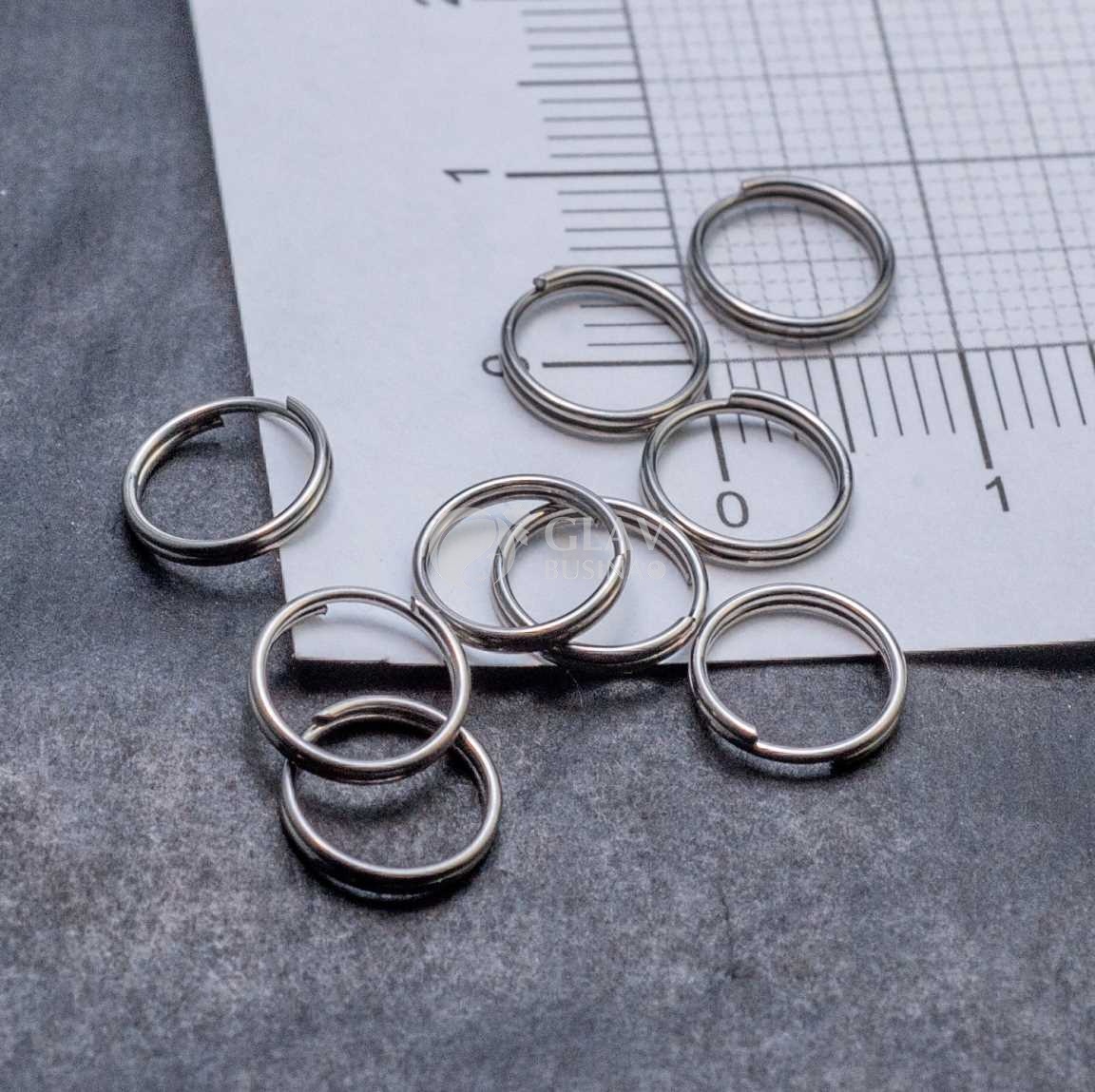 Двойные соединительные колечки из хирургической стали, р-р 8х0.6мм.