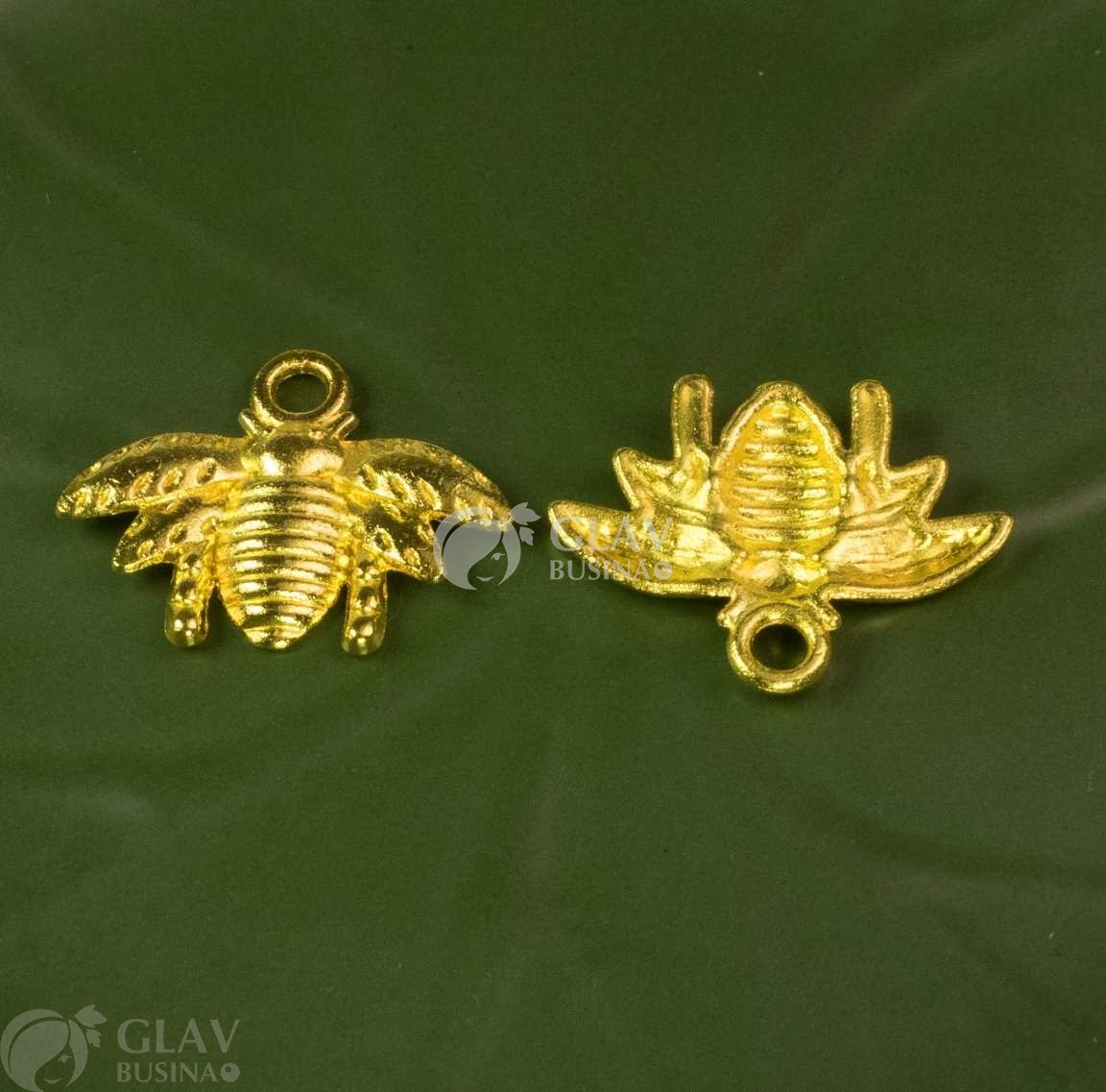 ОПТ (50 шт) Подвеска пчела, цвета желтого золота, бижутерный сплав, р-р 16х20 мм, отв-е 2.5мм.