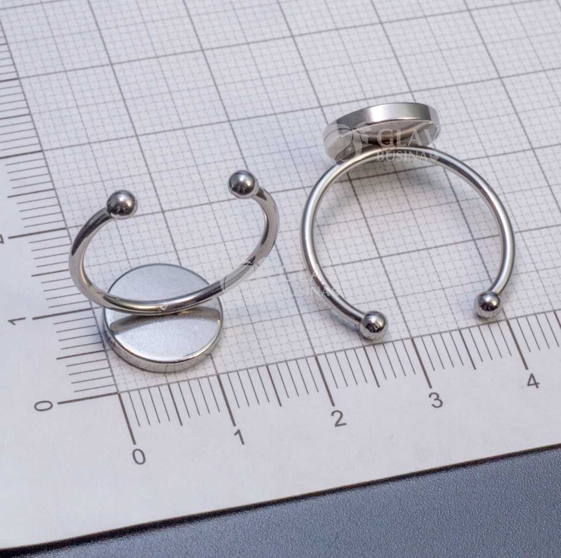 Основа кольца, сеттинг 10 мм с толстым бортиком, универсальный размер, нержавеющая сталь.