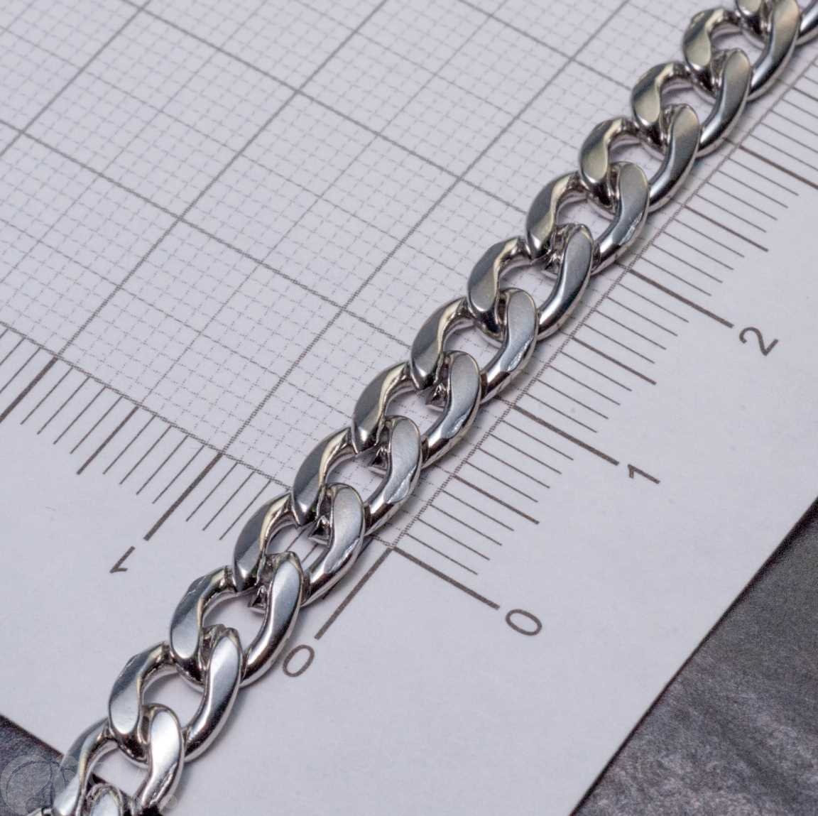 Цепочка твист плоский, 8х5.5х1мм, не паяная, нерж. сталь, цвет стальной, катушка 3 м.