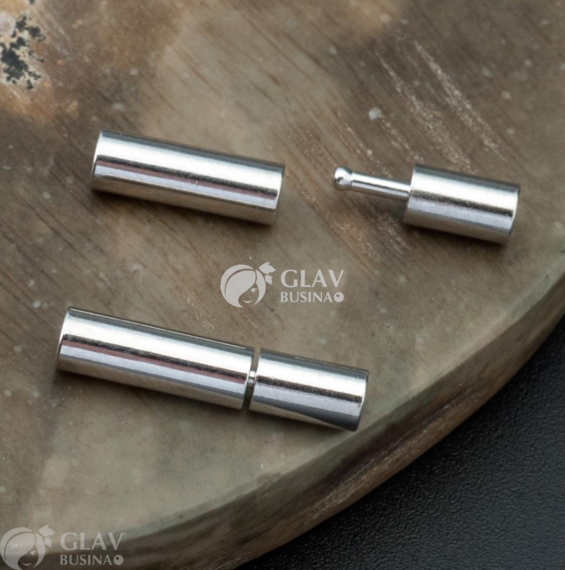 ОПТ (100 шт) Долговечный тугой замок-концевик с фиксатором, под шнур 2,2мм, р-р 14х3мм, полированная хирургическая сталь.