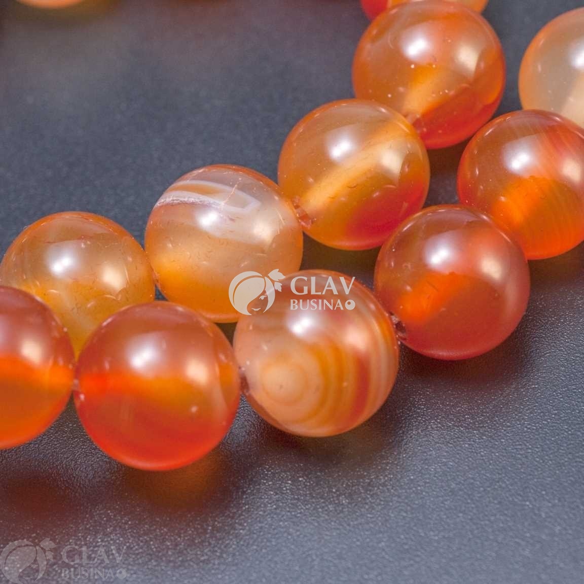 ОПТ (10 бусин) Красный агат прозрачный, гладкие полированные бусины, шар, р-р 12мм, отв. 1мм.