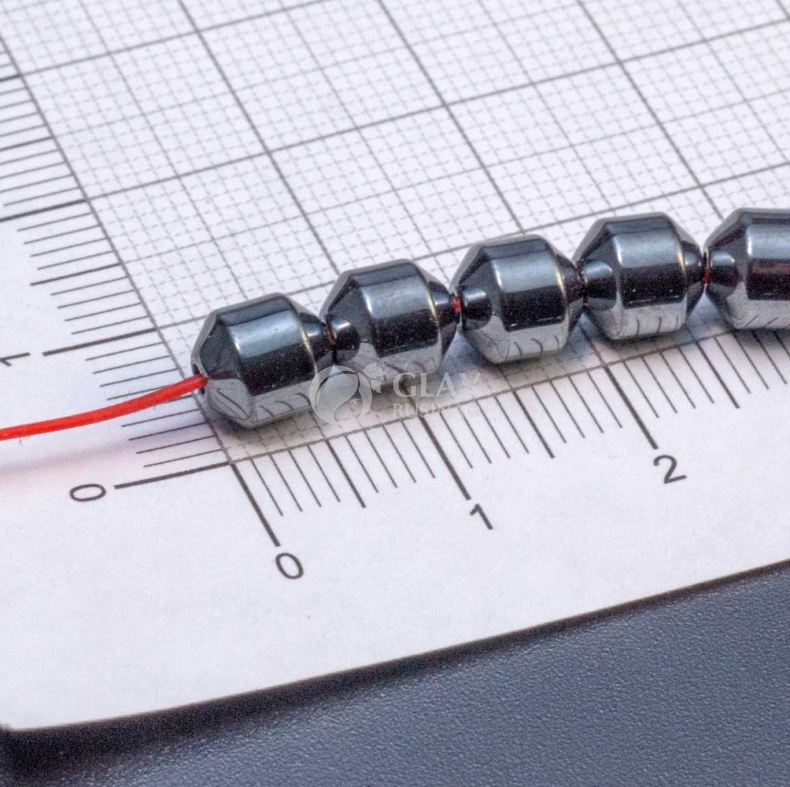 ОПТ (100 бусин) Бусина немагнитного гематита, средний фонарик, р-р 6х6.5мм, отв 1мм.