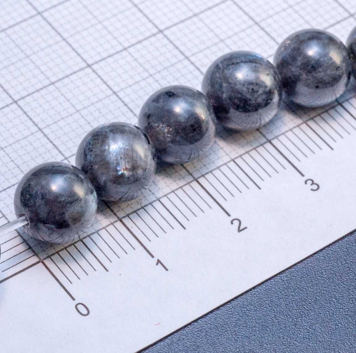 ОПТ (50 бусин) Лабрадор норвежский (Ларвикит), бусина, 8.5 мм, отв 1мм, не облагорожен.