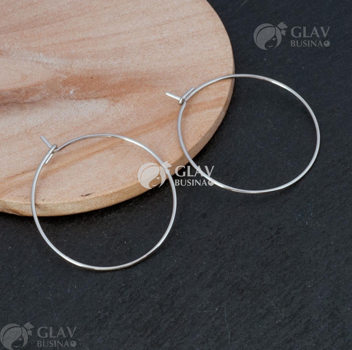ОПТ (250 пар) Серьги-кольца из хирургической стали, диаметр 25мм, толщина 0.7мм.
