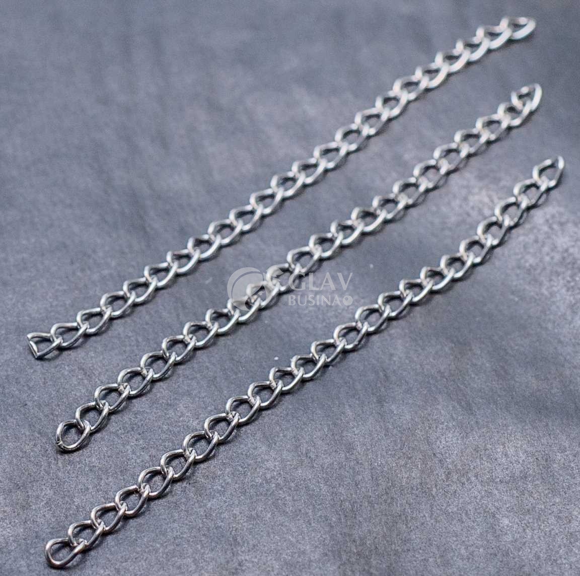 Стальная цепочка удлинительная твист, паяная, длина 7см, р-р звена 4х3х0.6мм.