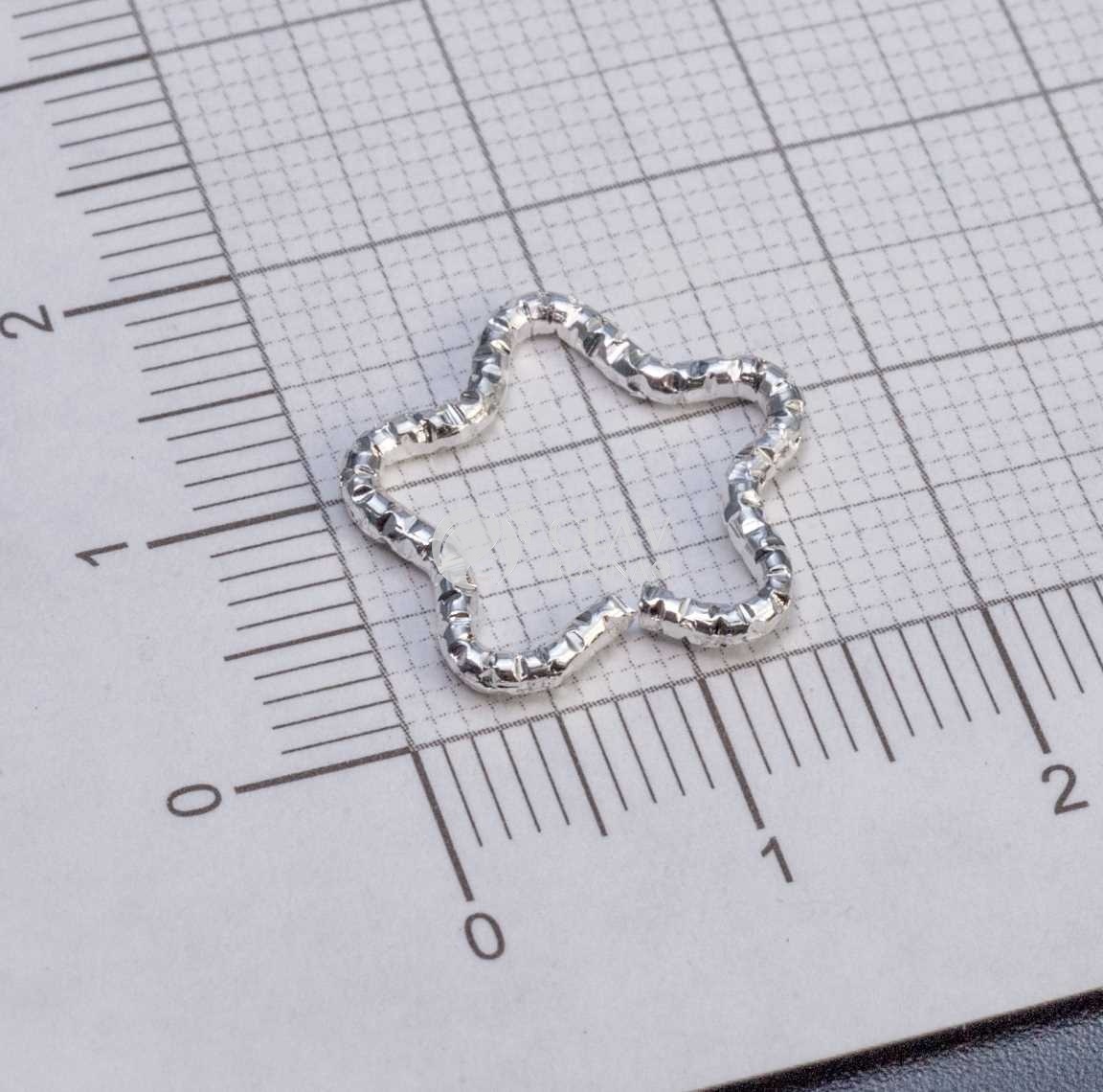 ОПТ (100 шт) Коннекторы-звезды с насечками, 16х1.6 мм, цвет серебро, закрытые, разъемные, железные.