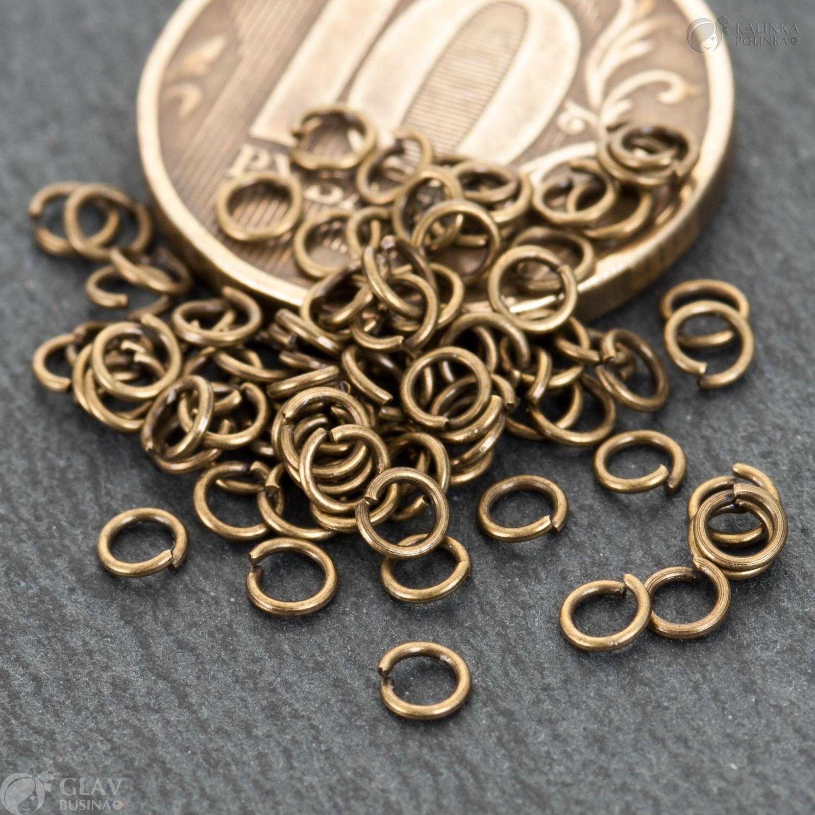 ОПТ (1000 шт) Соединительные колечки железные, покрытие бронзового цвета, р-р 3х0.5мм.