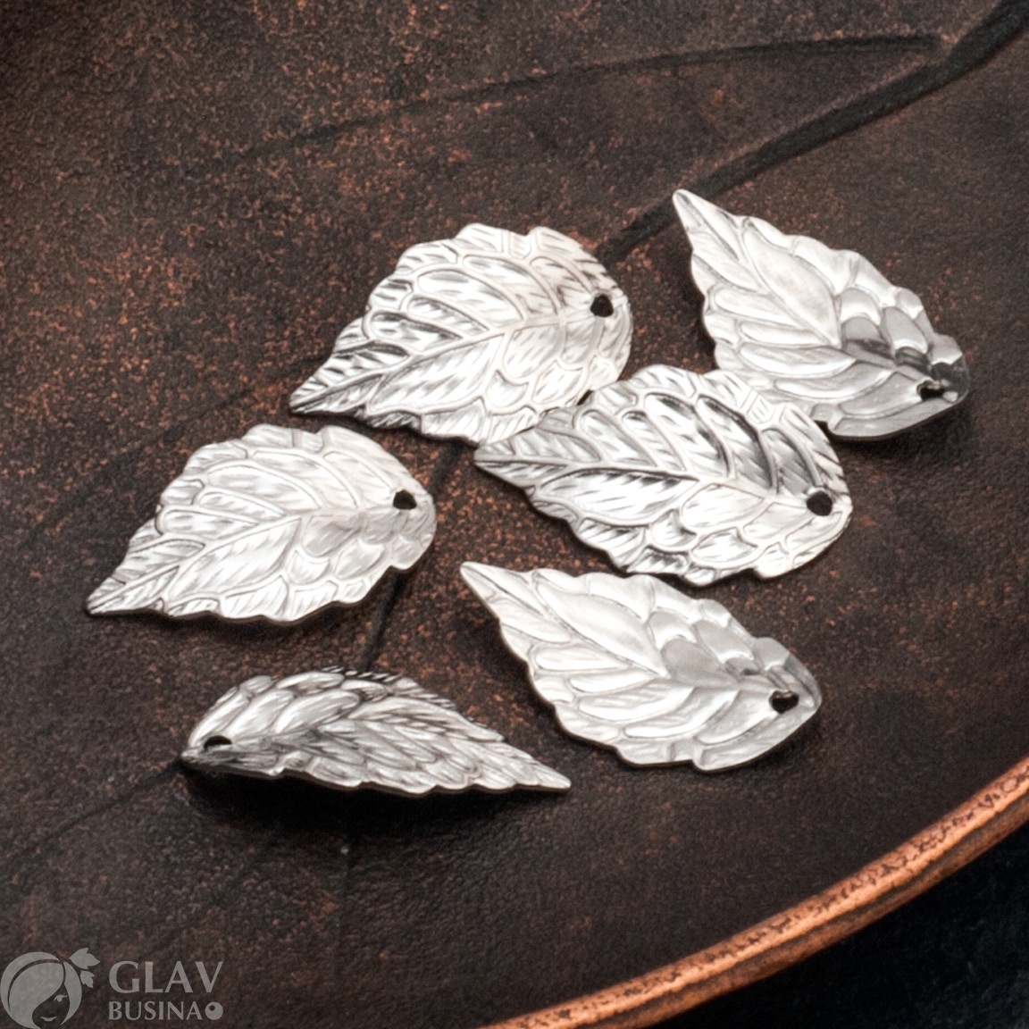 ОПТ (20 шт) Подвески Листик, 17х10х2мм, отв-е 2мм, хирургическая сталь, долговечные, гипоаллергенные.