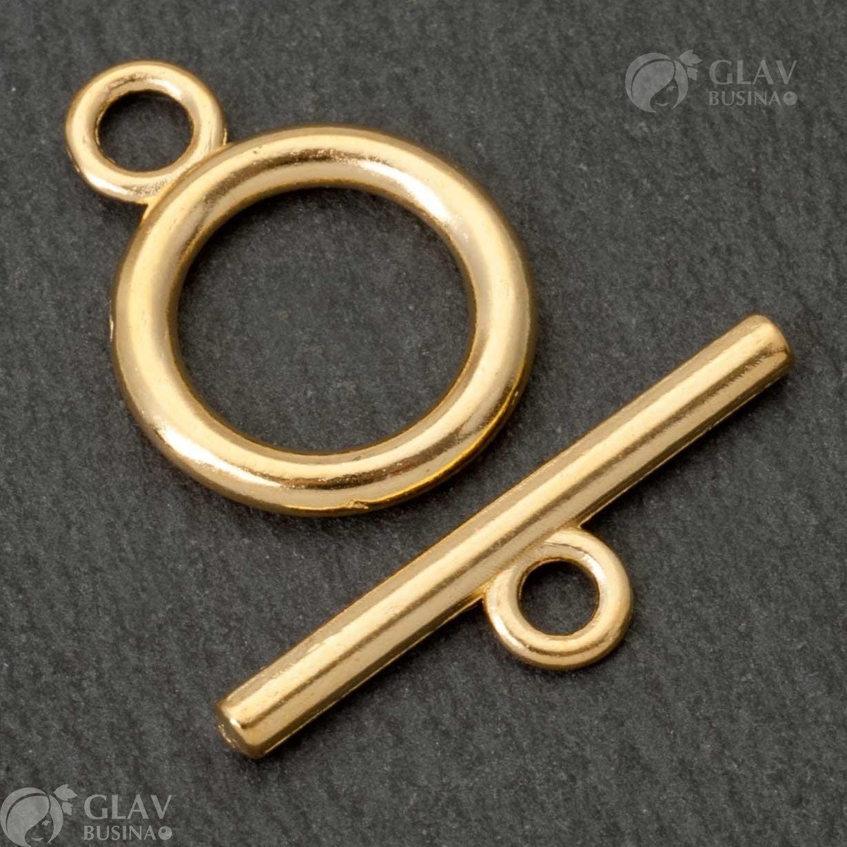 ОПТ (20 шт) Замок тоггл, кольцо 19х14мм, палочка 22мм, отв-я 2.5мм, цвет русское золото.
