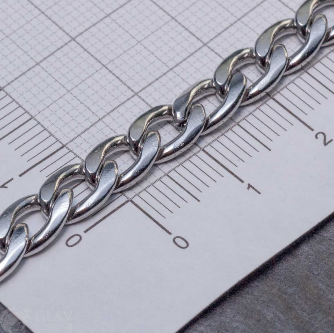 Цепочка твист плоский, 9.5х6х1.5мм, не паяная, нерж. сталь, цвет стальной, катушка 3 м.