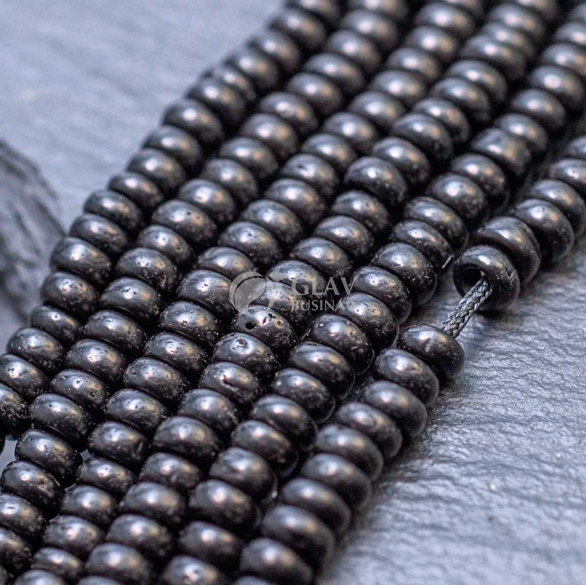 Бусины-хейши из оболочки кокосового ореха, р-р 4х2мм, отв-е 1,5мм, цвет черный.