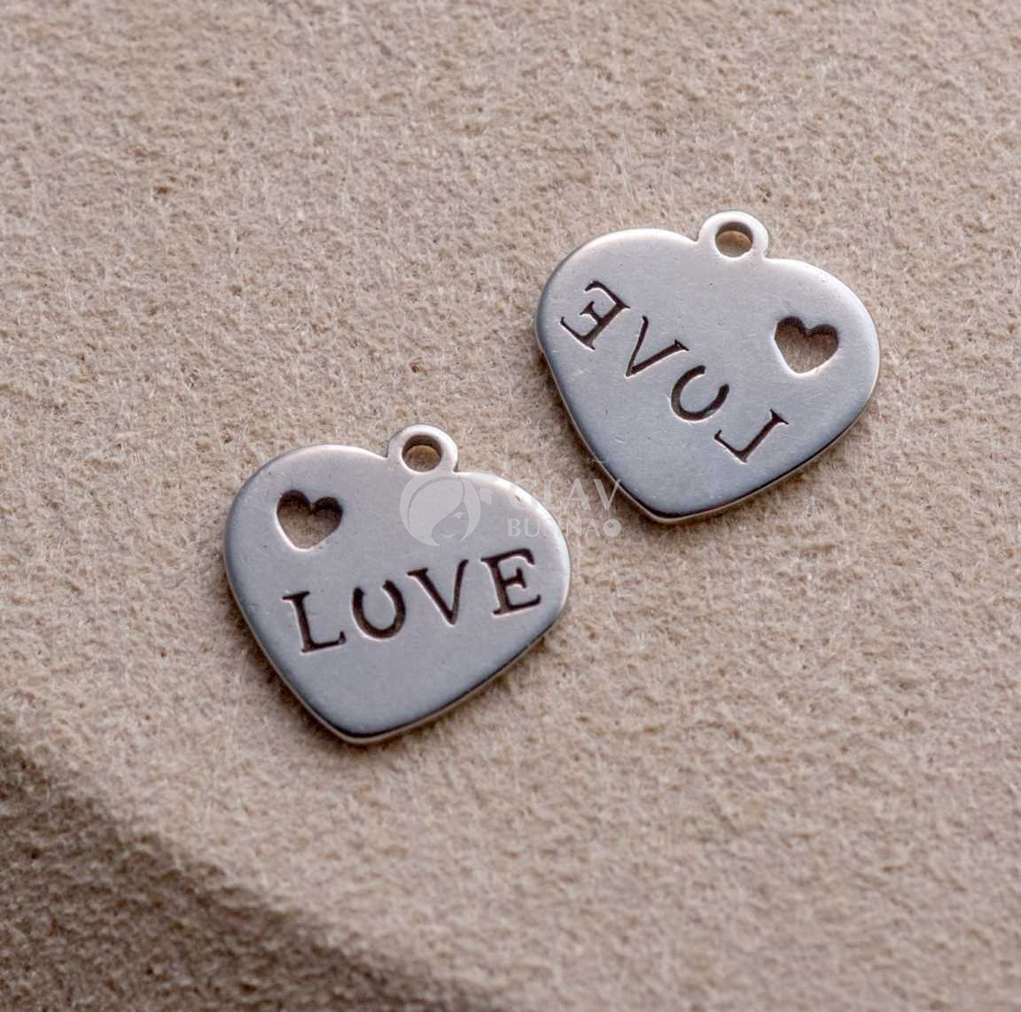 Стальная подвеска, сердечко, "love", р-р 11х11х0.8 мм, отв-е 1 мм.