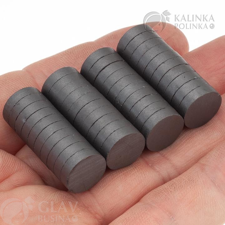 Ферритовые магниты для сувениров, двусторонние, размером 12x3 мм, круглые, упаковка.