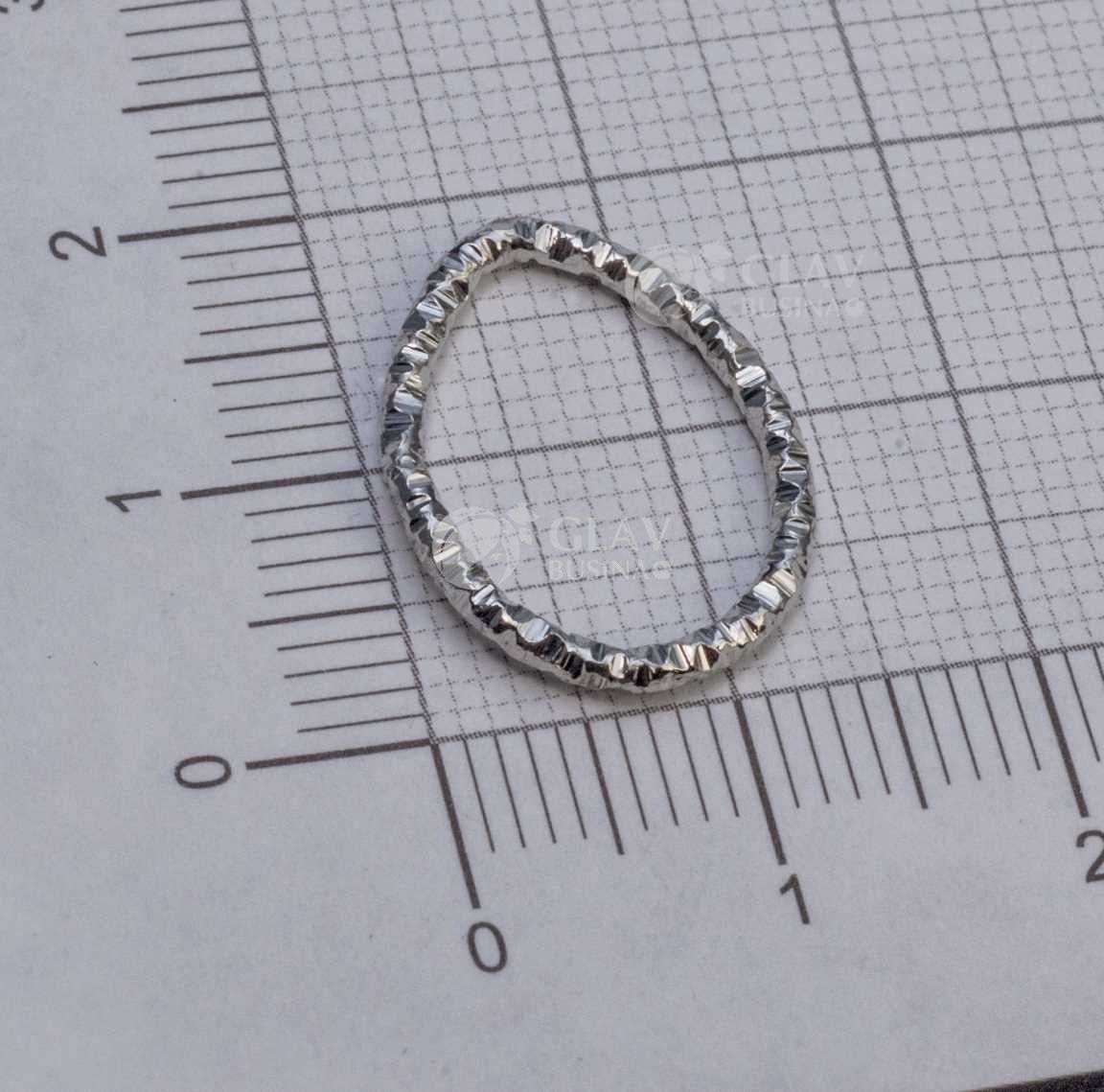 Коннекторы-капли с насечками, 18х14х1.7 мм, цвет платина, закрытые, железные.